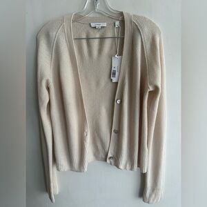 Very thin wool/cashmere blend Vince cream summer Cardigan